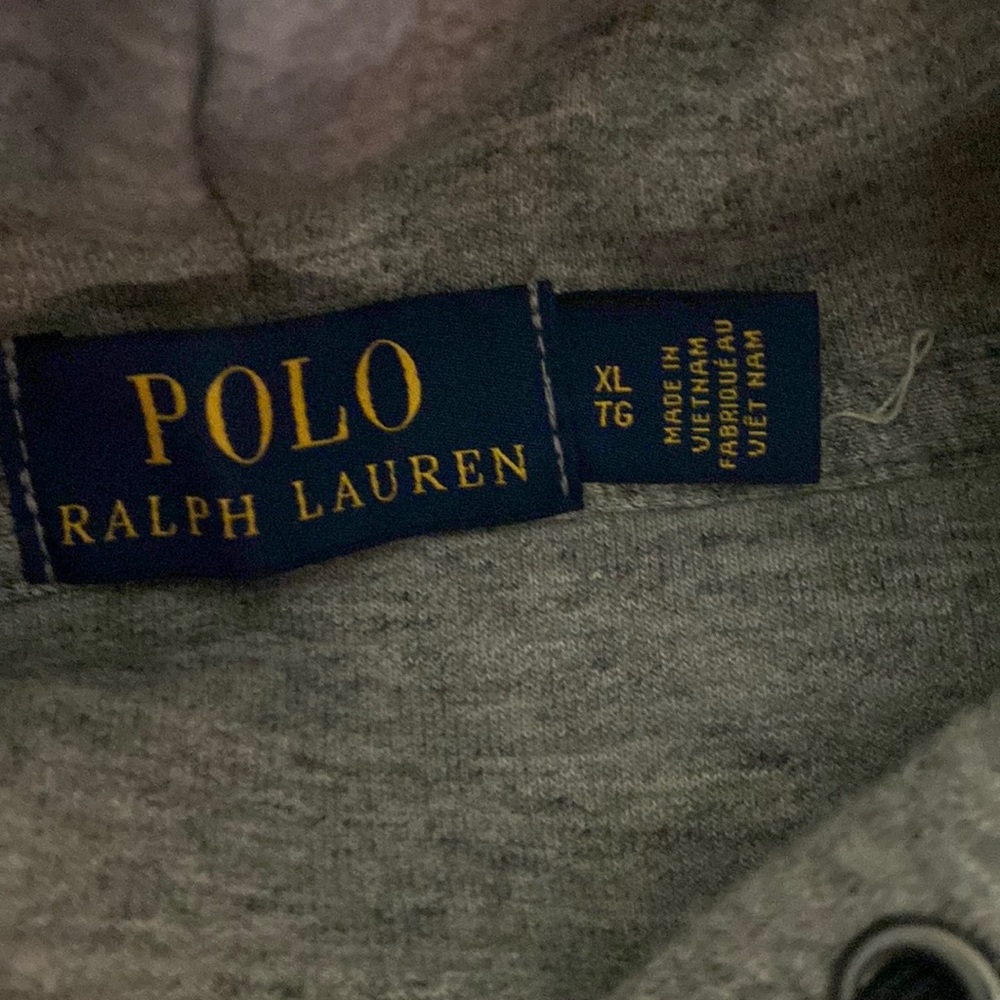 Grey extra large polo zip up hooded sweater